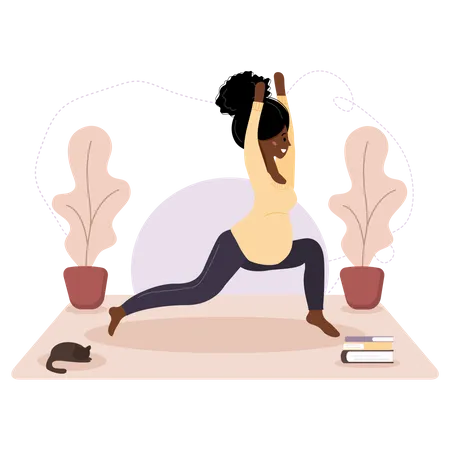 Pregnant woman doing yoga  Illustration