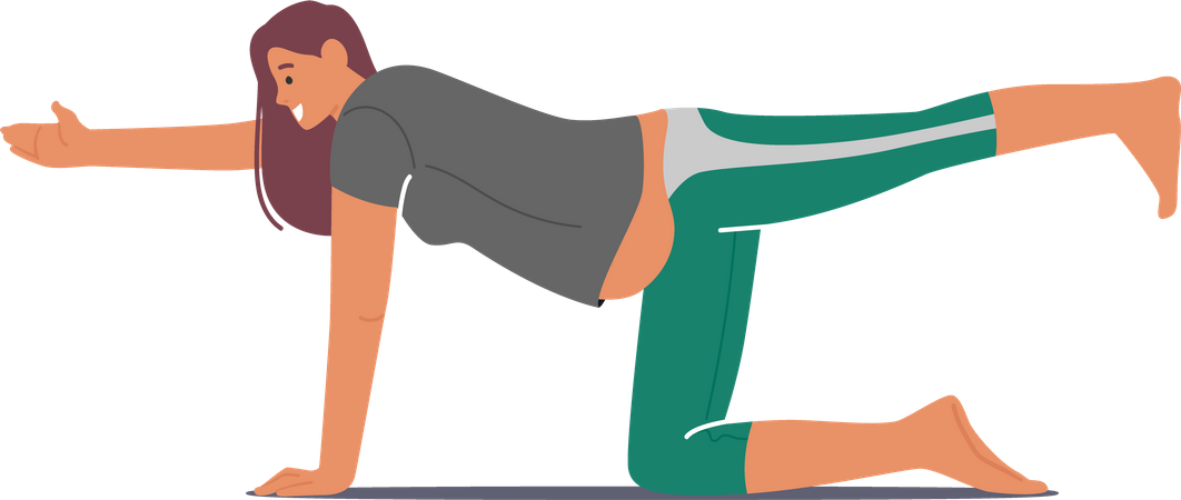 Pregnant woman doing yoga  イラスト