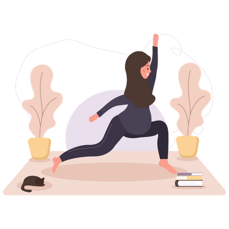 Pregnant woman doing yoga  Illustration