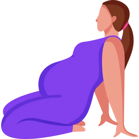 Pregnant woman doing yoga pose  Illustration