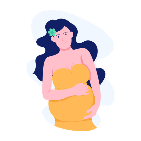 Pregnant woman enjoying motherhood journey  Illustration