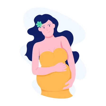 Pregnant woman enjoying motherhood journey  Illustration