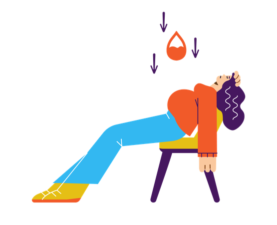 Pregnant woman feeling unwell due to anemia  Illustration