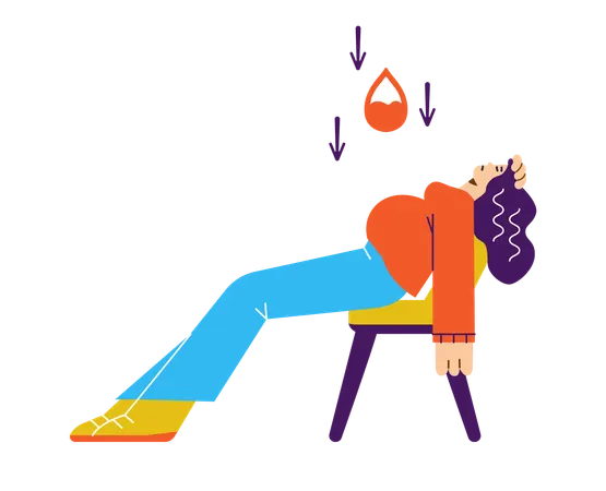 Pregnant woman feeling unwell due to anemia  Illustration
