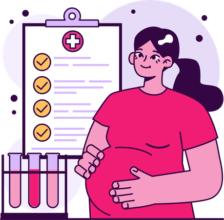 Pregnant woman having medical check up  Illustration