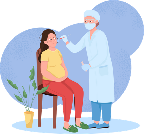 Pregnant woman health checkup  일러스트레이션