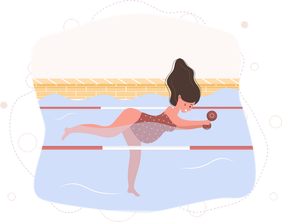 Pregnant woman in pool Illustration