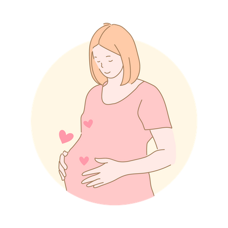 Pregnant woman love her motherhood  Illustration