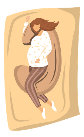 Pregnant woman sleeping Illustration