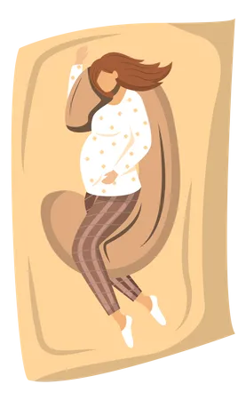 Pregnant woman sleeping Illustration