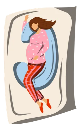 Pregnant woman sleeping  Illustration