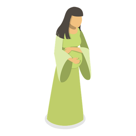 Pregnant woman standing  Illustration