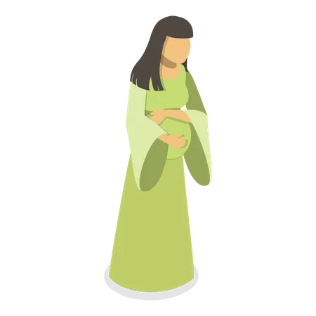 Pregnant woman standing  Illustration
