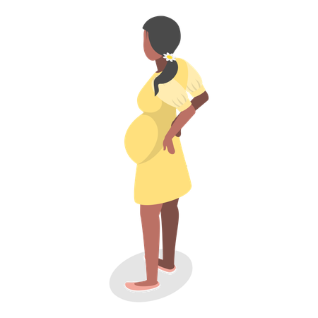 Pregnant woman standing  일러스트레이션