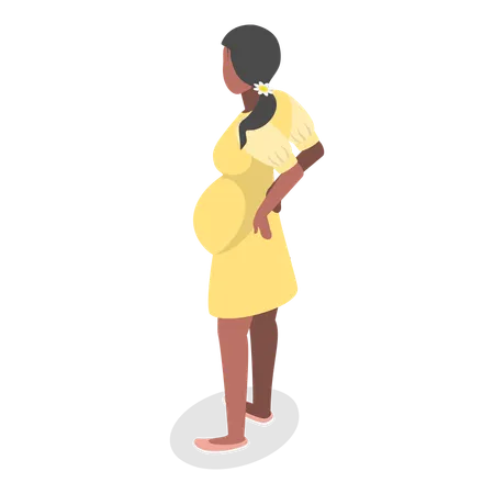 Pregnant woman standing  일러스트레이션