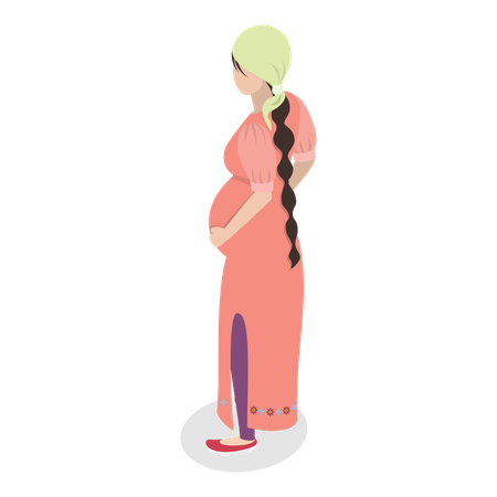 Pregnant woman standing  Illustration