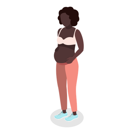 Pregnant woman standing  Illustration