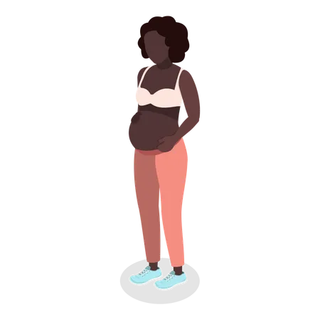 Pregnant woman standing  Illustration