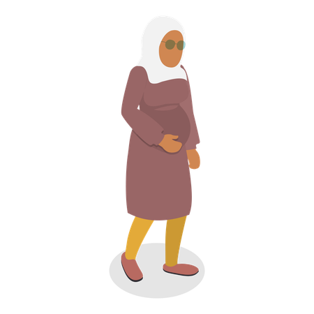 Pregnant woman standing  Illustration