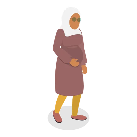 Pregnant woman standing  Illustration