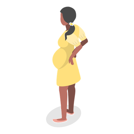 Pregnant woman standing  Illustration