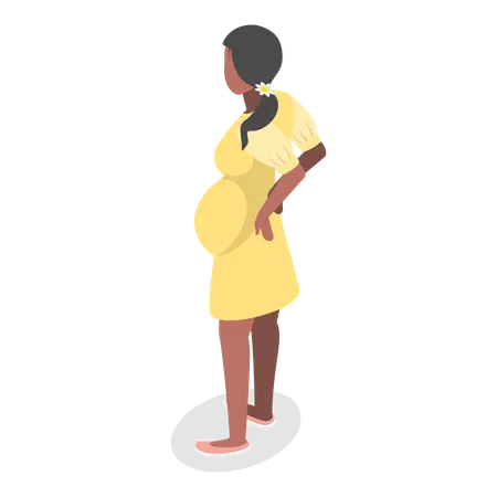 Pregnant woman standing  Illustration