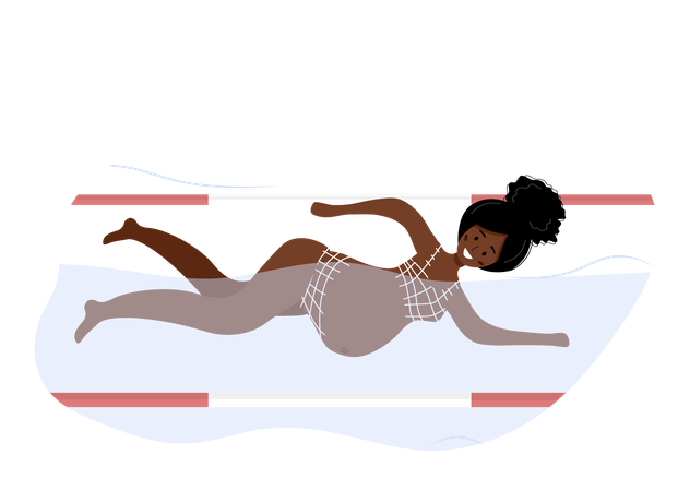 Pregnant woman swimming  Illustration