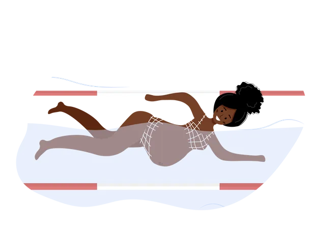 Pregnant woman swimming  Illustration
