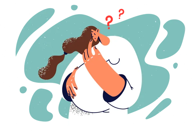 Pregnant woman thinking something  Illustration