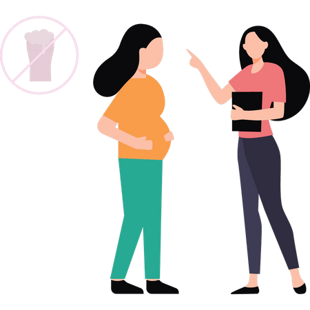 Pregnant women not allowed to drink  Illustration