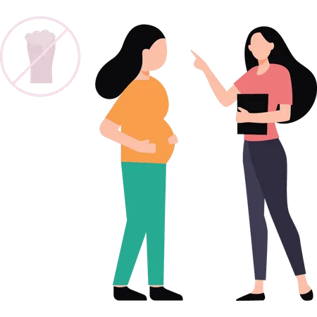 Pregnant Women Are Not Allowed To Drink Illustration