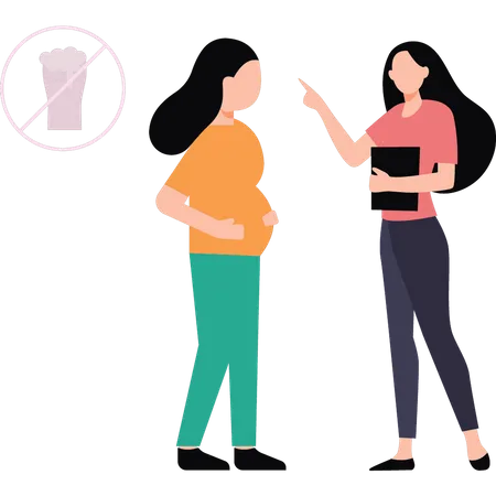 Pregnant women not allowed to drink  Illustration