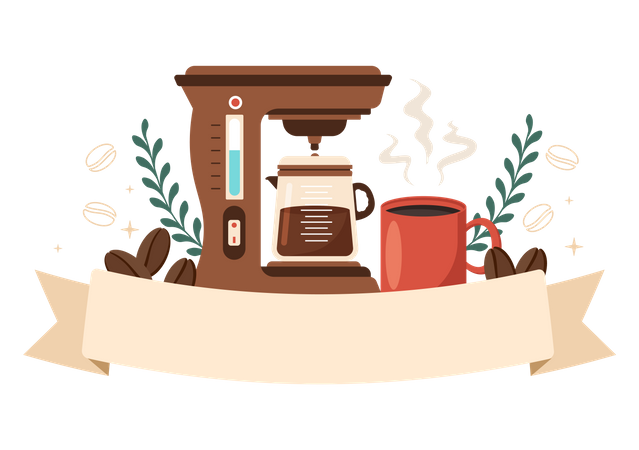 Premium coffee machine Illustration