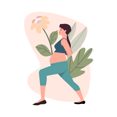 Pregnant woman doing stretching  Illustration