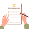 illustrations of prenup wedding certificate