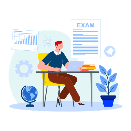 Preparación de exámenes en línea  Ilustración