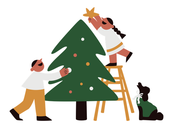 Preparación para navidad  Ilustración