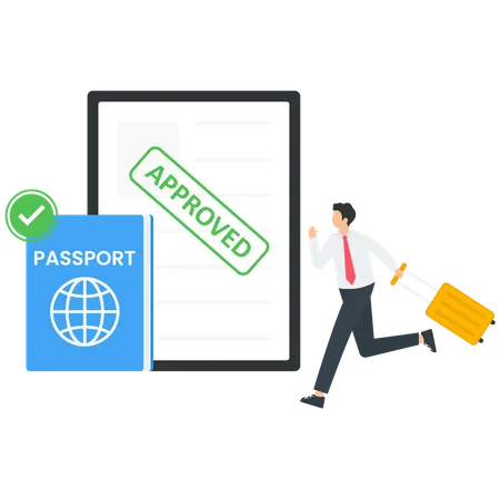 Preparación de visa de viaje y pasaporte  Ilustración