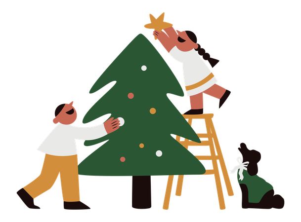 Preparation for Christmas  Illustration