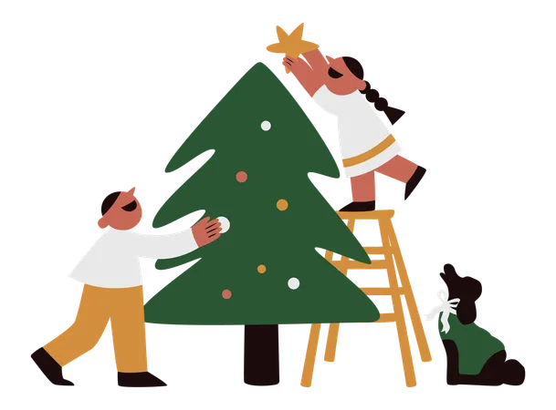 Préparation pour Noël  Illustration