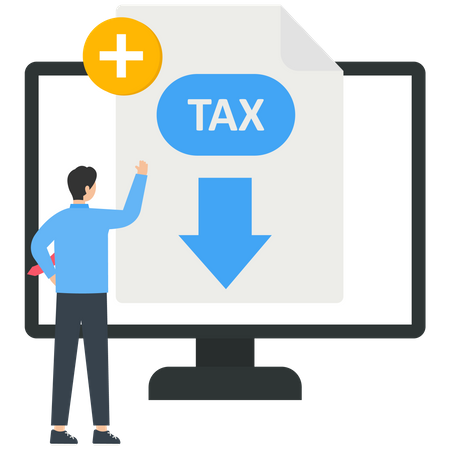Preparing and sending online tax declaration  Illustration