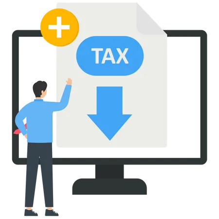 Preparing and sending online tax declaration  Illustration