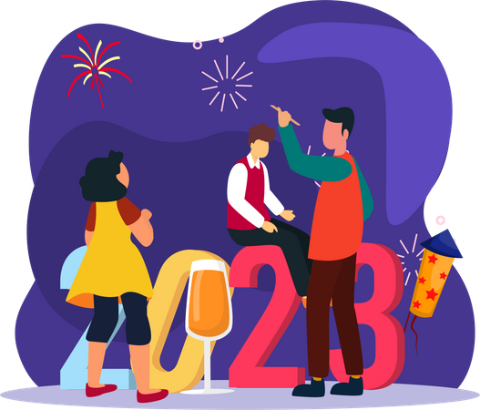 Preparing For New Year Party  Illustration