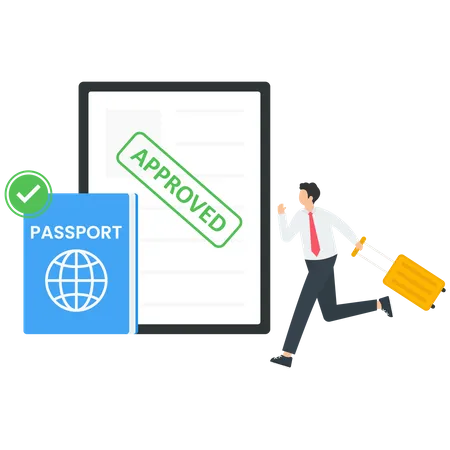 Preparing Travel Visa and Passport  Illustration