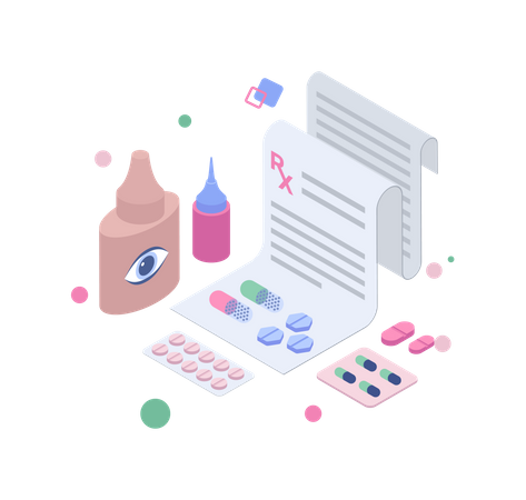 Prescrição oftalmológica  Ilustração