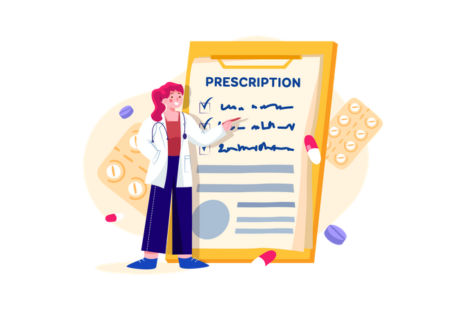 Prescripción médica  Ilustración