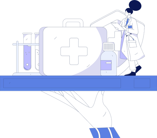 Prescription de médicaments en ligne  Illustration