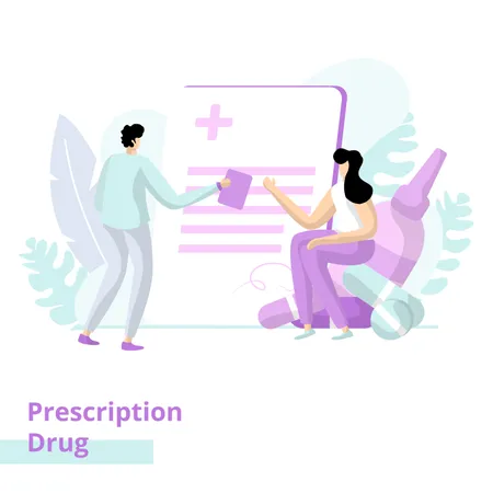 Illustration Prescription Drug Health Checkup Concepts Landing Pages Templates UI Web Mobile App Banner Flyer Illustration