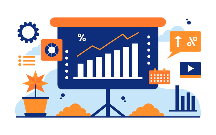 Presentación de datos comerciales  Ilustración