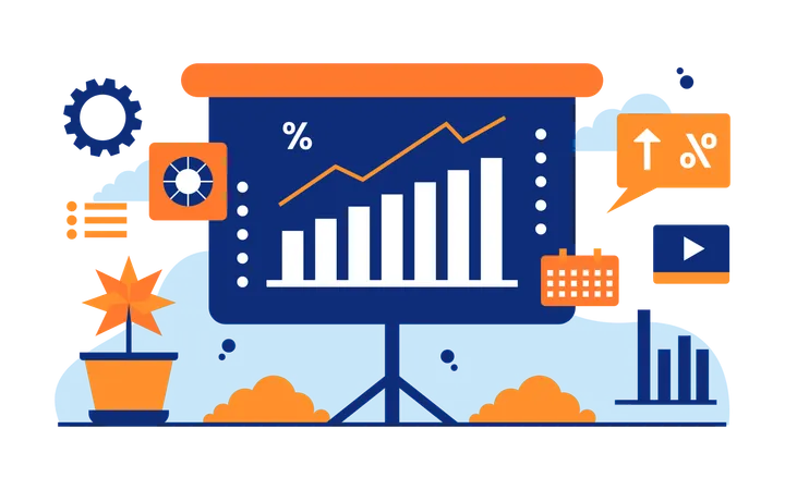 Presentación de datos comerciales  Ilustración